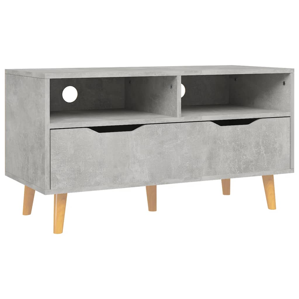 betonszürke szerelt fa TV-szekrény 90 x 40 x 48,5 cm