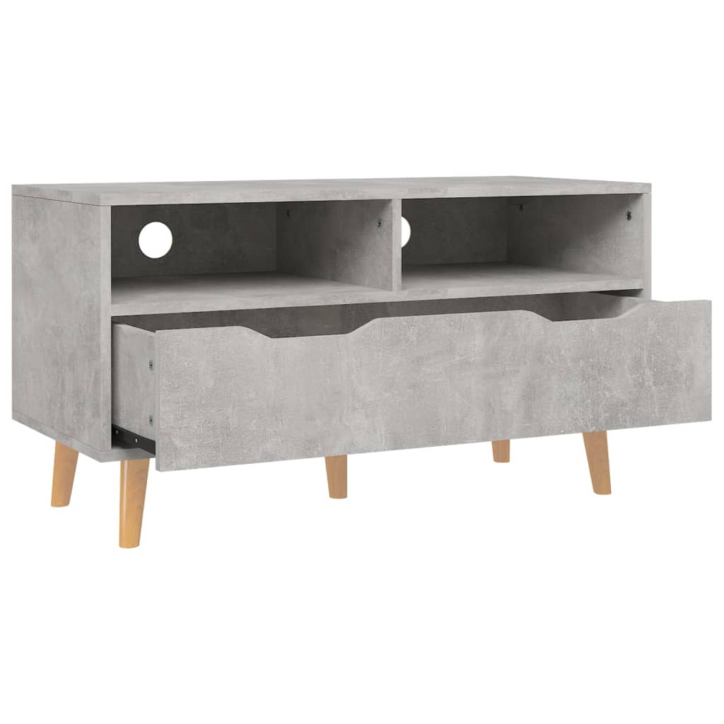 betonszürke szerelt fa TV-szekrény 90 x 40 x 48,5 cm