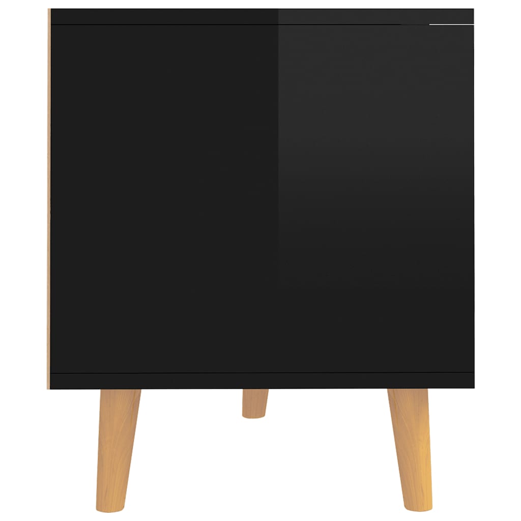 magasfényű fekete szerelt fa TV-szekrény 90 x 40 x 48,5 cm