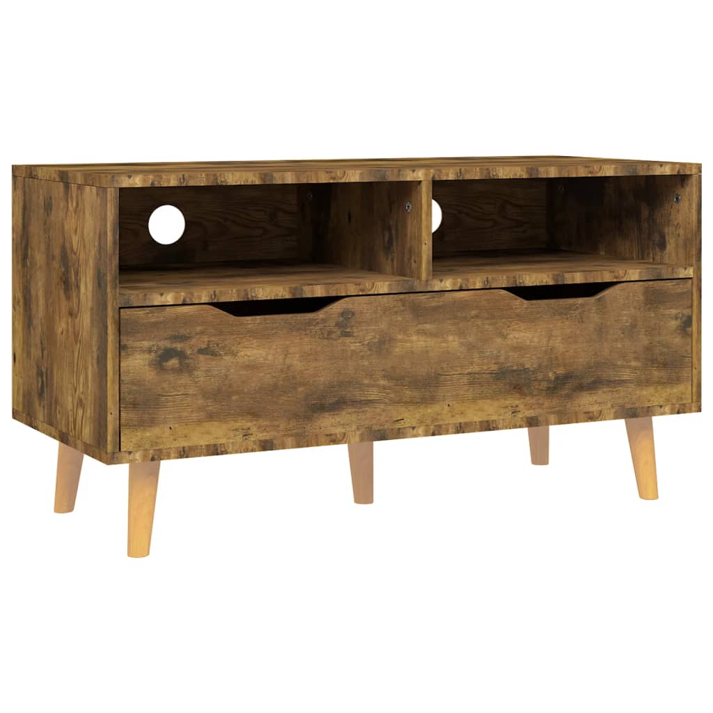 füstös tölgy színű szerelt fa TV-szekrény 90 x 40 x 48,5 cm
