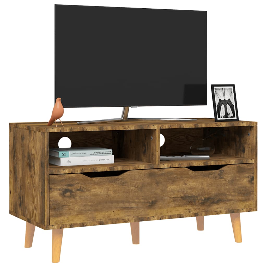 füstös tölgy színű szerelt fa TV-szekrény 90 x 40 x 48,5 cm