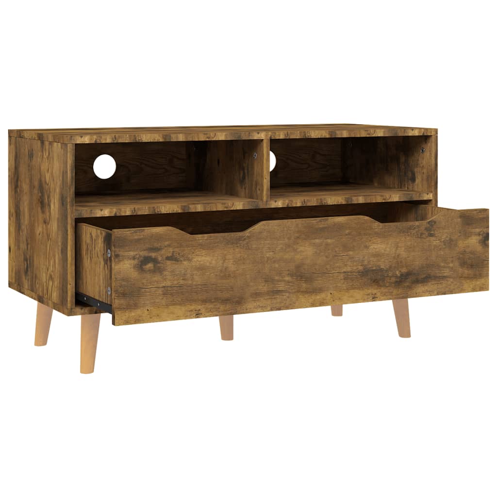 füstös tölgy színű szerelt fa TV-szekrény 90 x 40 x 48,5 cm