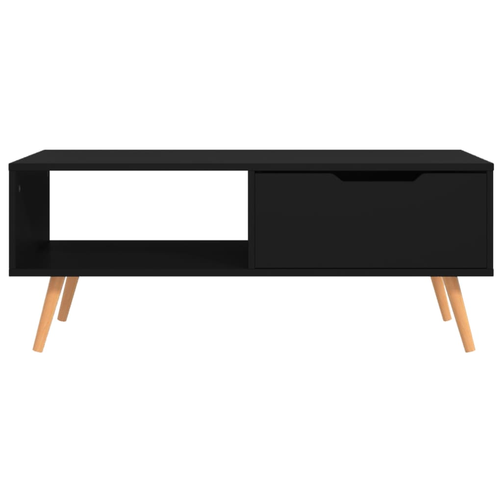 fekete szerelt fa dohányzóasztal 100 x 49,5 x 43 cm