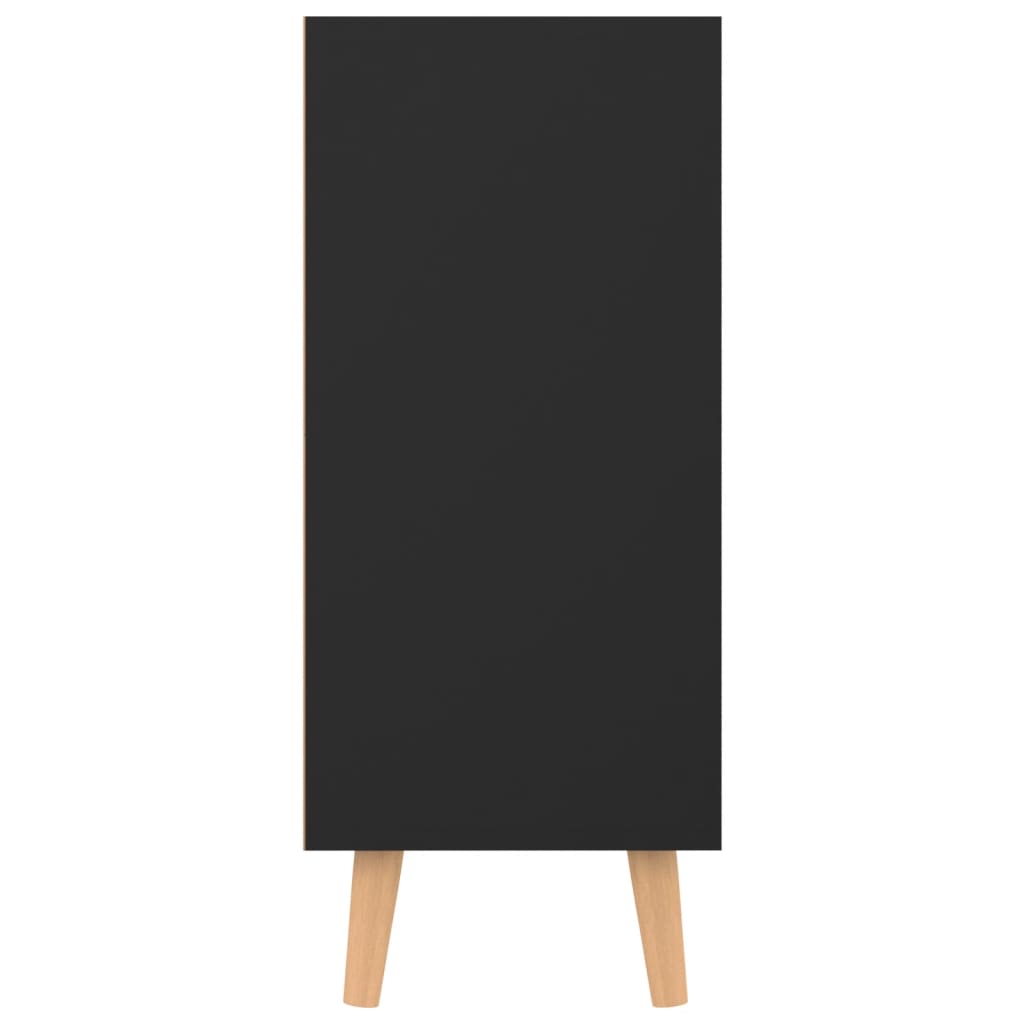fekete szerelt fa tálalószekrény 90 x 30 x 72 cm