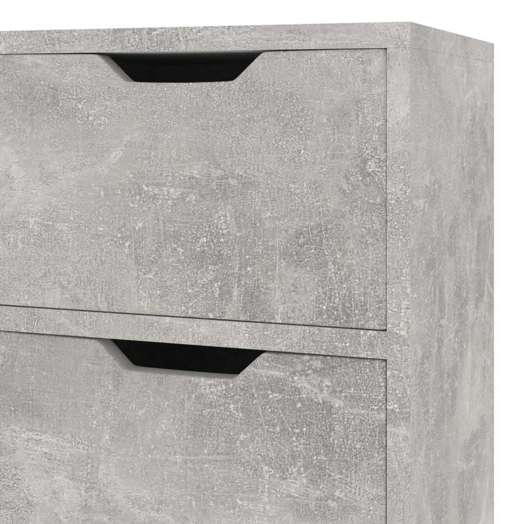betonszürke szerelt fa tálalószekrény 90 x 30 x 72 cm