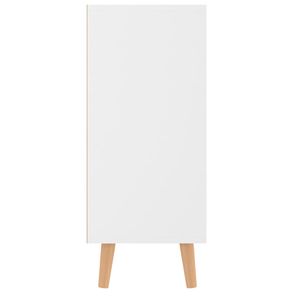 magasfényű fehér szerelt fa tálalószekrény 90 x 30 x 72 cm