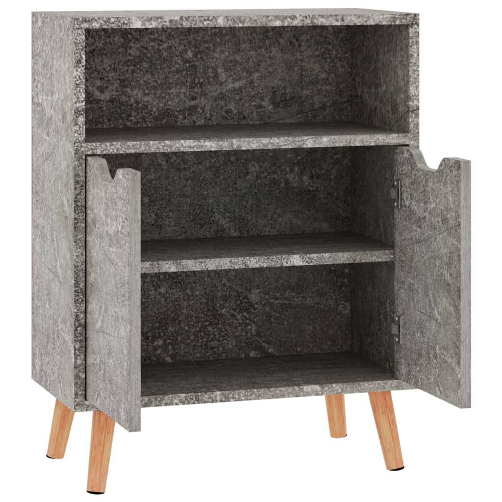 betonszürke szerelt fa tálalószekrény 60 x 30 x 72 cm