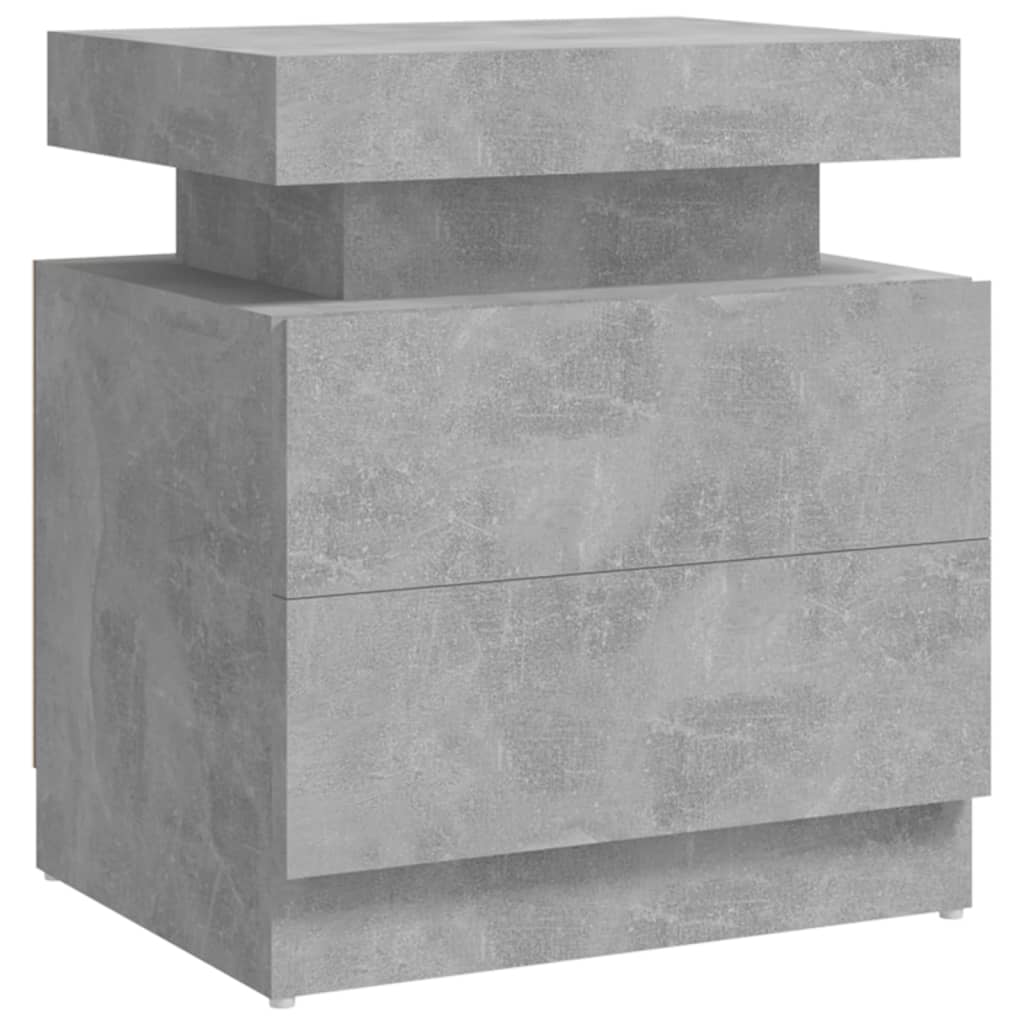 betonszürke szerelt fa éjjeliszekrény 45 x 35 x 52 cm