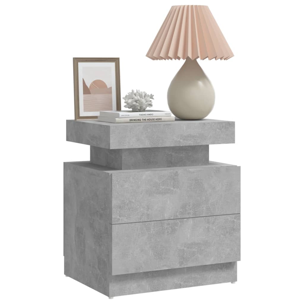 betonszürke szerelt fa éjjeliszekrény 45 x 35 x 52 cm