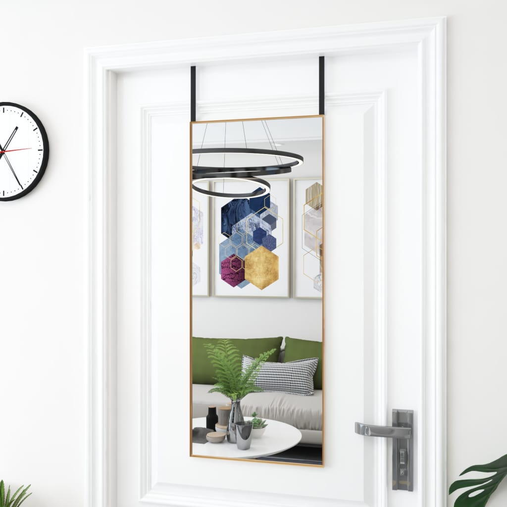 arany üveg és alumínium ajtótükör 40x100 cm