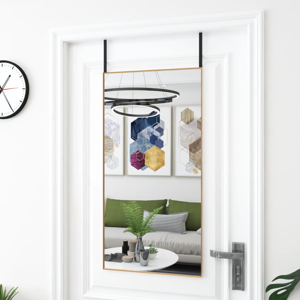 arany üveg és alumínium ajtótükör 50x100 cm