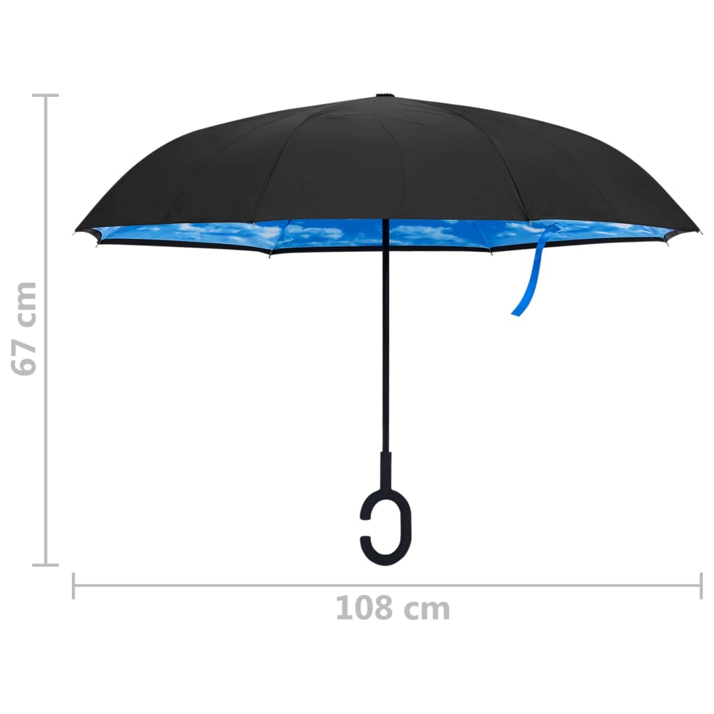 fekete C-markolatú esernyő 108 cm