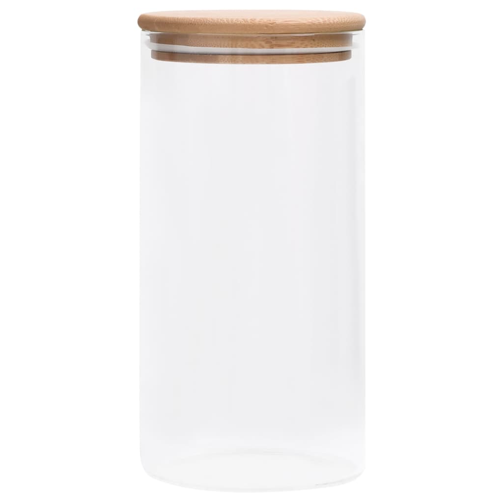 4 db üvegedény bambuszfedéllel 1200 ml