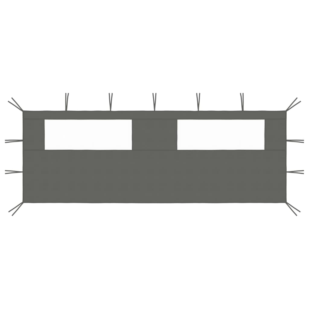 antracitszürke ablakos pavilonfal 6 x 2 m