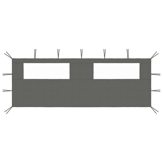 antracitszürke ablakos pavilonfal 6 x 2 m
