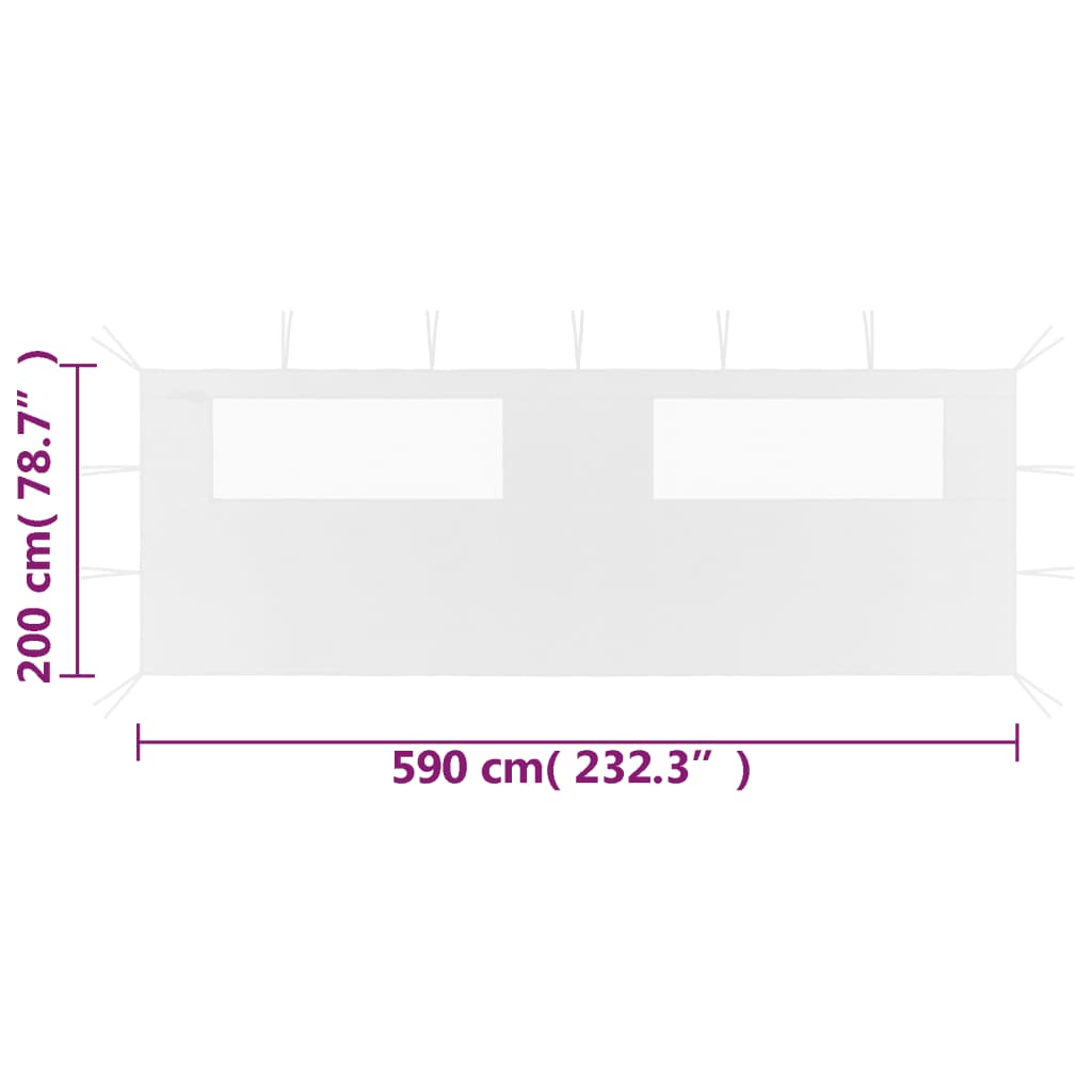fehér ablakos pavilonfal 6 x 2 m