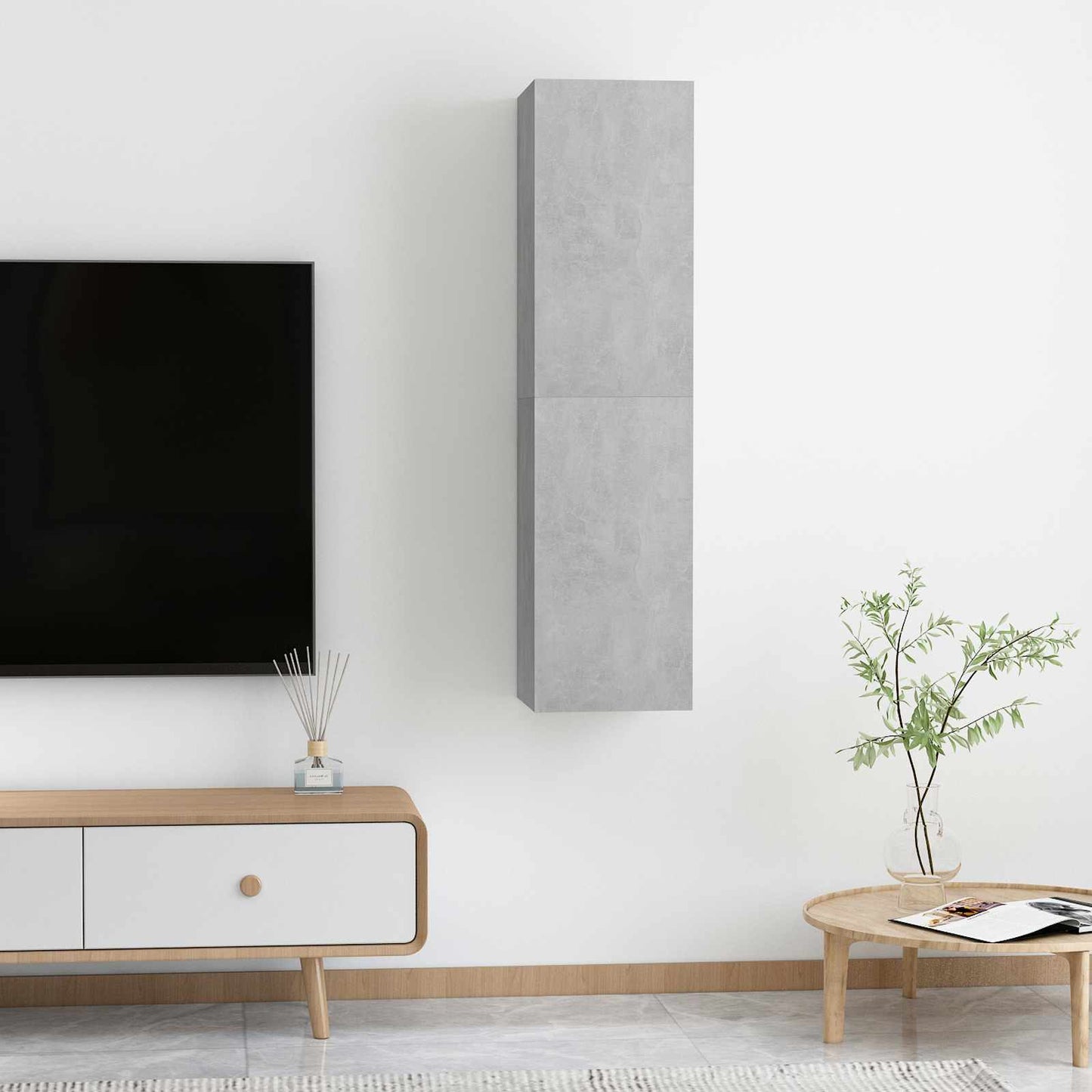 | Fali TV Szekrény | 2 pcs Beton Szürke 31 x 30 x 60 cm Faanyag