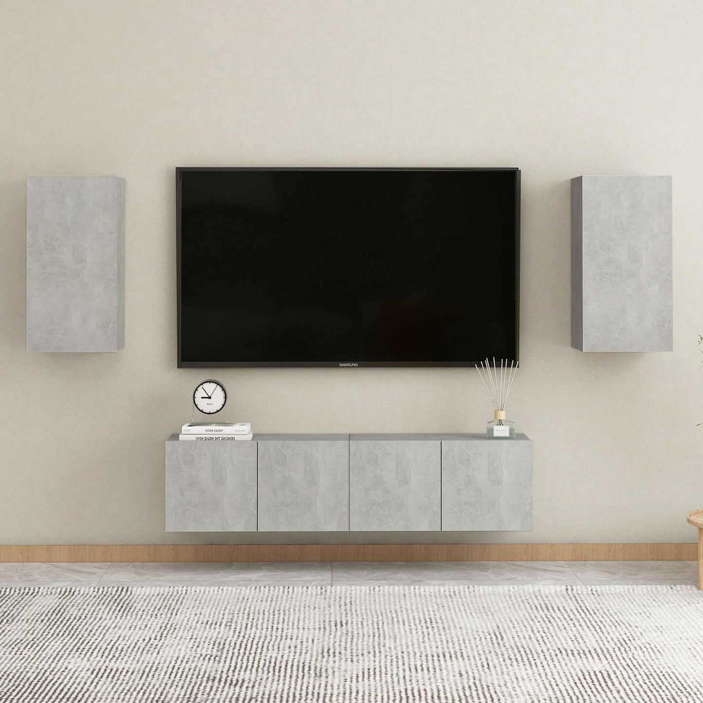 | Fali TV Szekrény | 2 pcs Beton Szürke 31 x 30 x 60 cm Faanyag