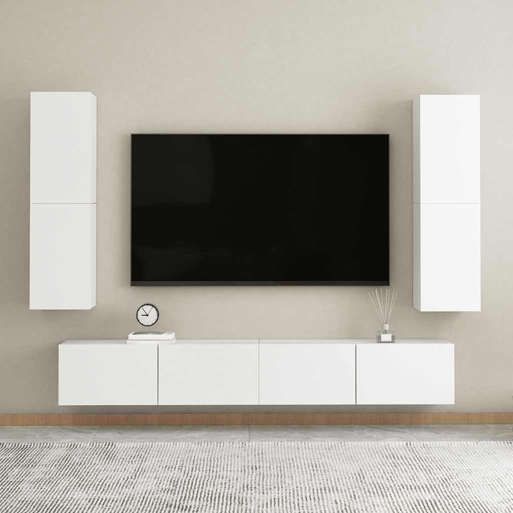 fehér szerelt fa TV-szekrény 30,5 x 30 x 110 cm