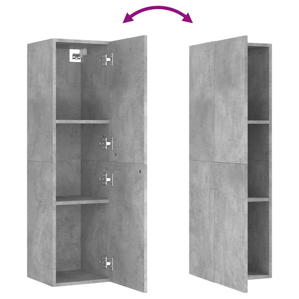 betonszürke szerelt fa TV-szekrény 30,5 x 30 x 110 cm