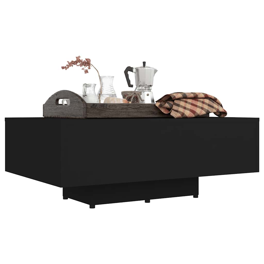 fekete szerelt fa dohányzóasztal 85 x 55 x 31 cm