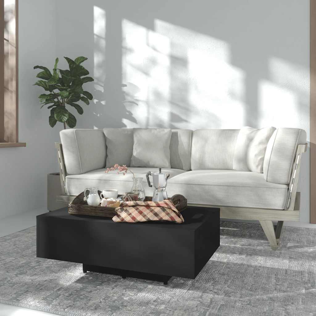 fekete szerelt fa dohányzóasztal 85 x 55 x 31 cm
