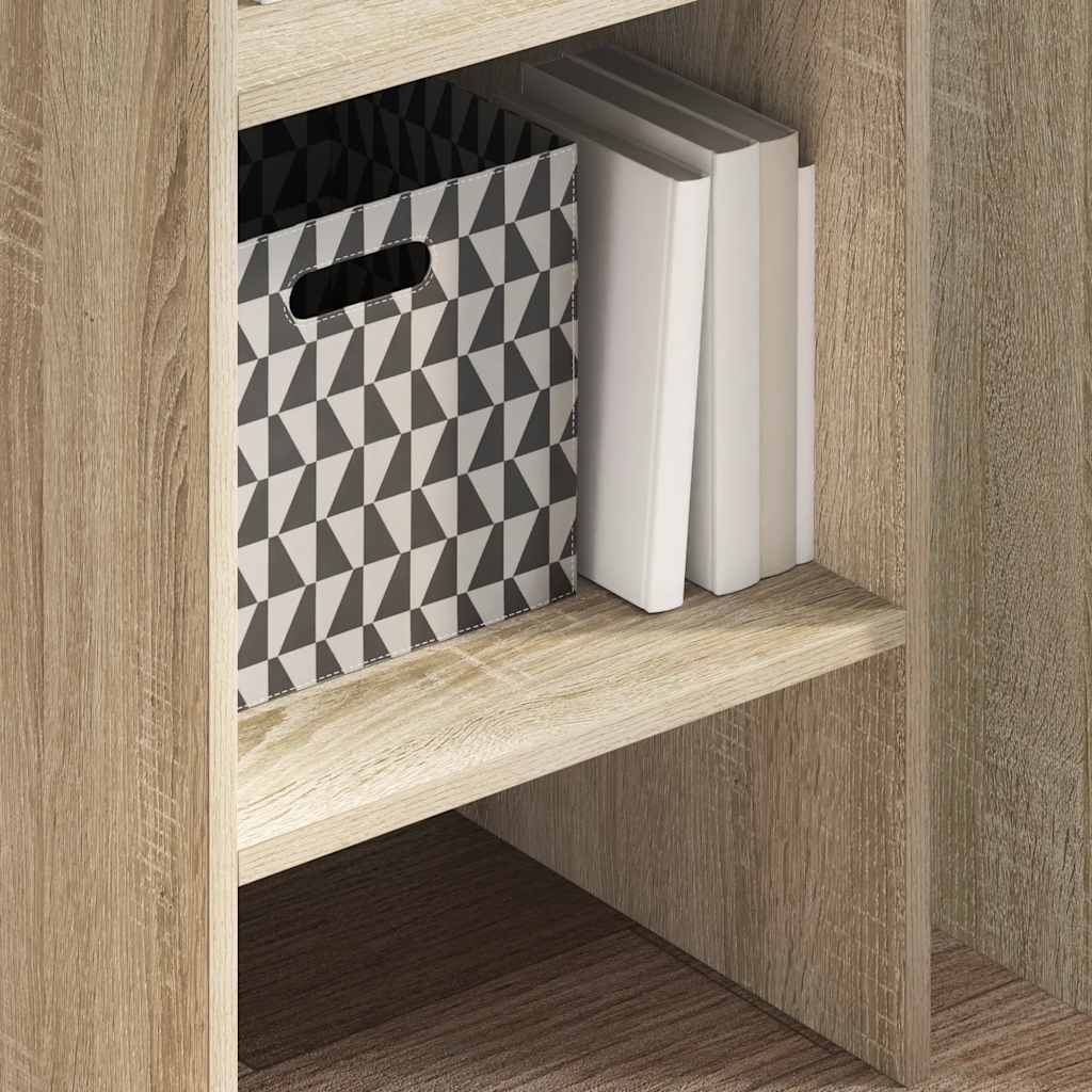 sonoma tölgy színű szerelt fa könyvszekrény 40 x 35 x 180 cm
