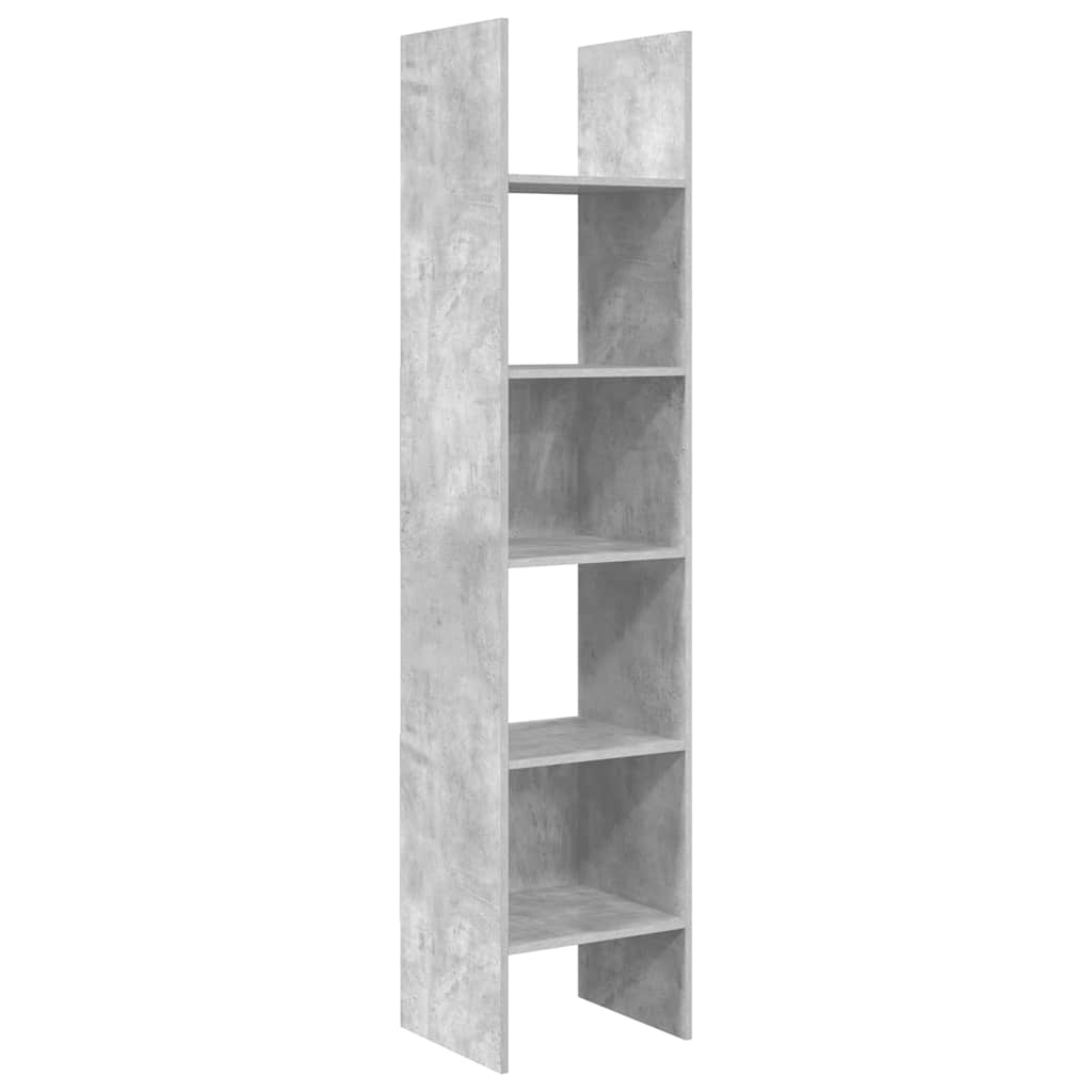 betonszürke szerelt fa könyvszekrény 40 x 35 x 180 cm