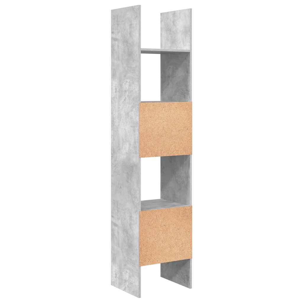betonszürke szerelt fa könyvszekrény 40 x 35 x 180 cm