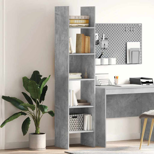 betonszürke szerelt fa könyvszekrény 40 x 35 x 180 cm