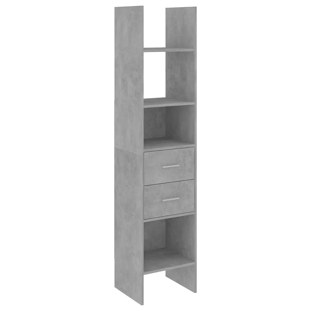 betonszürke szerelt fa könyvszekrény 40 x 35 x 180 cm