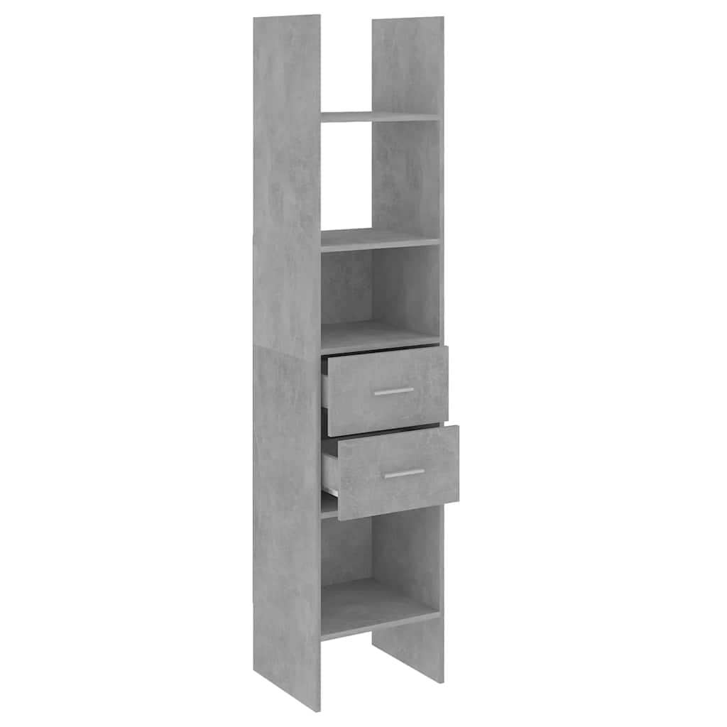 betonszürke szerelt fa könyvszekrény 40 x 35 x 180 cm