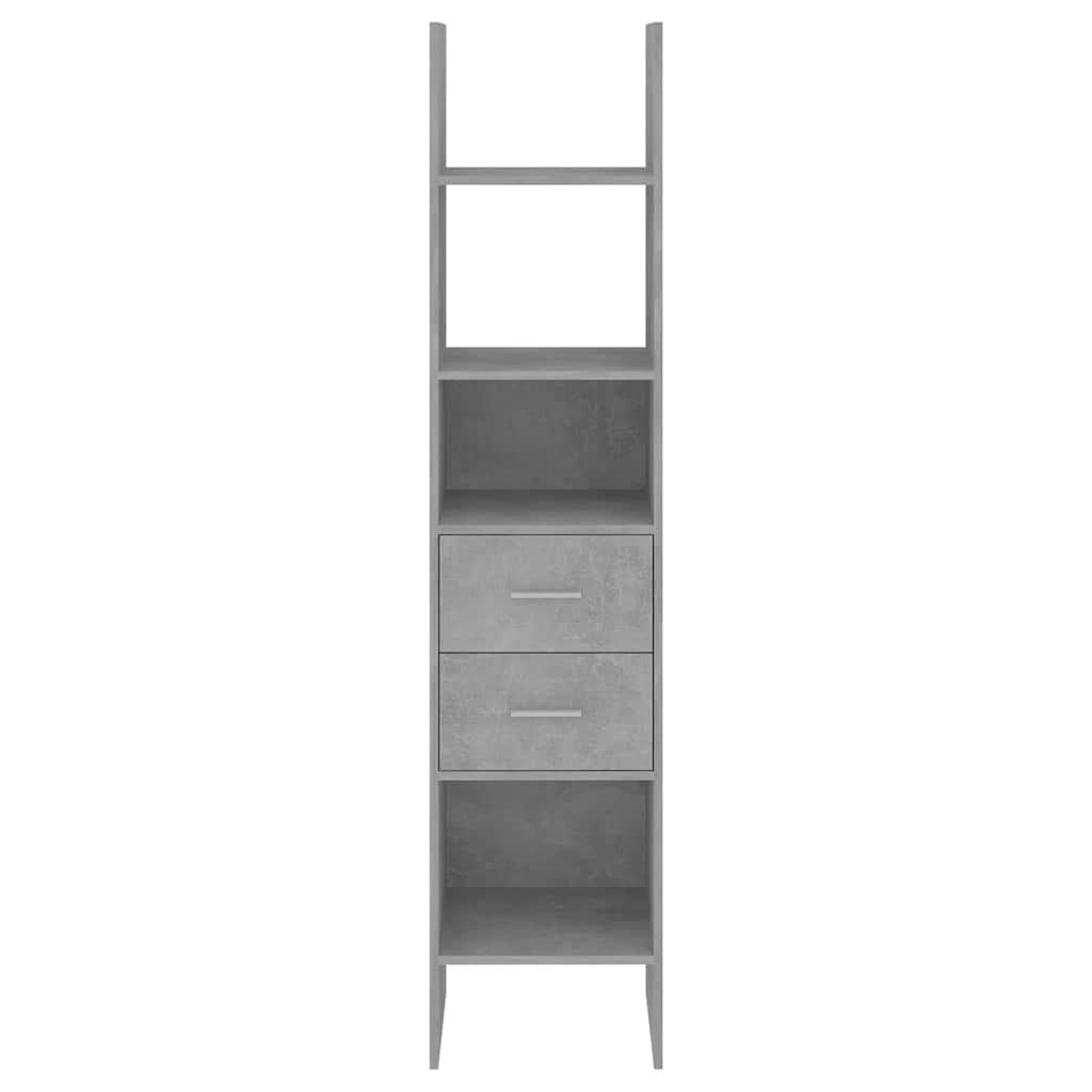 betonszürke szerelt fa könyvszekrény 40 x 35 x 180 cm