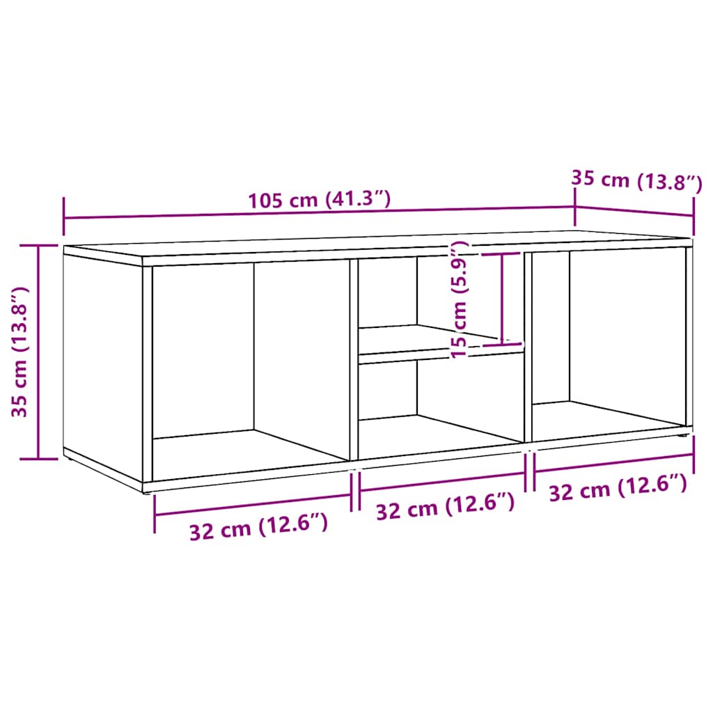fehér szerelt fa cipőtároló pad 105 x 35 x 35 cm