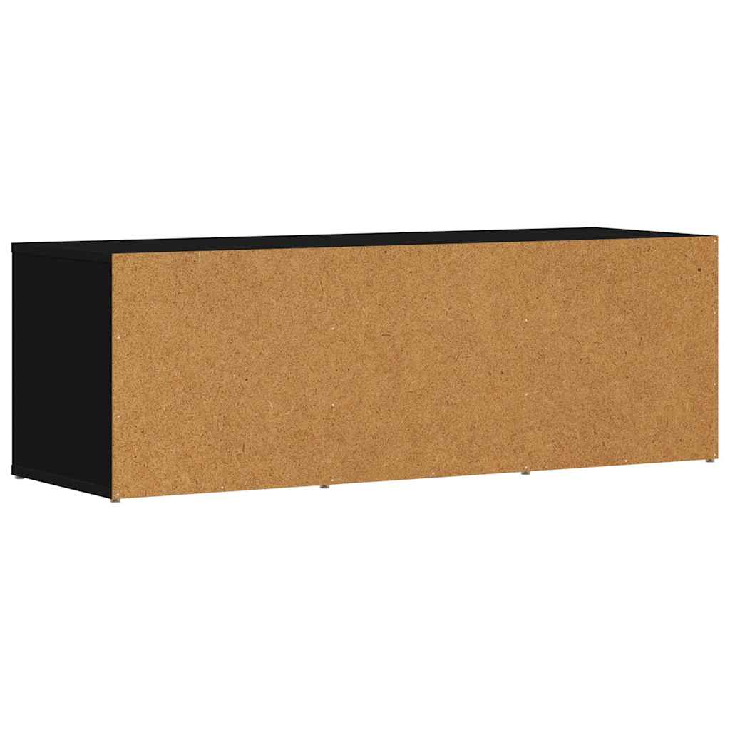 fekete szerelt fa cipőtároló pad 105 x 35 x 35 cm