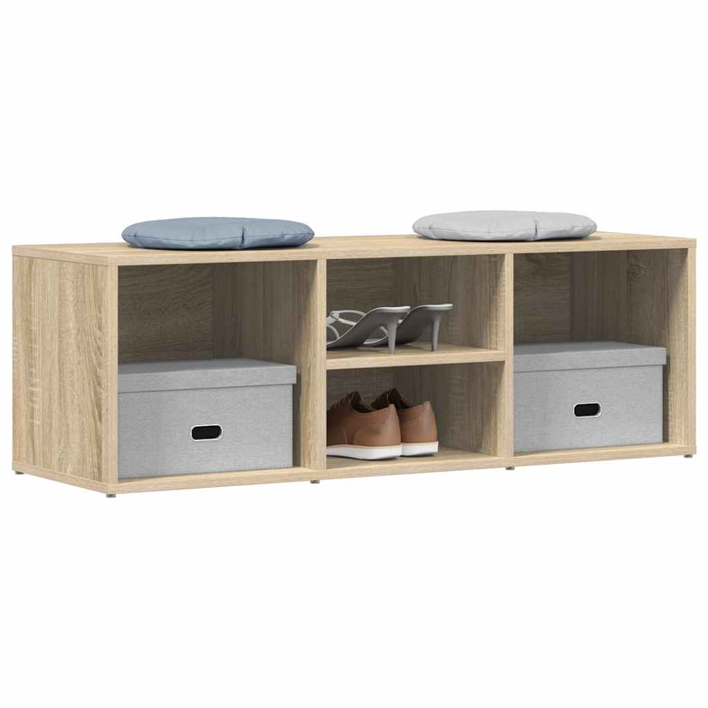 sonoma tölgy színű szerelt fa cipőtároló pad 105 x 35 x 35 cm
