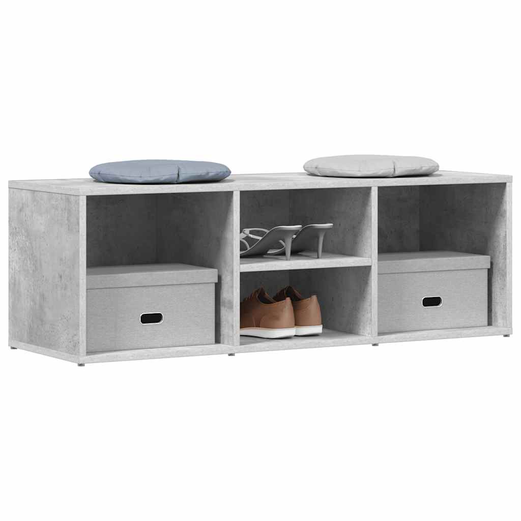 betonszürke szerelt fa cipőtároló pad 105 x 35 x 35 cm