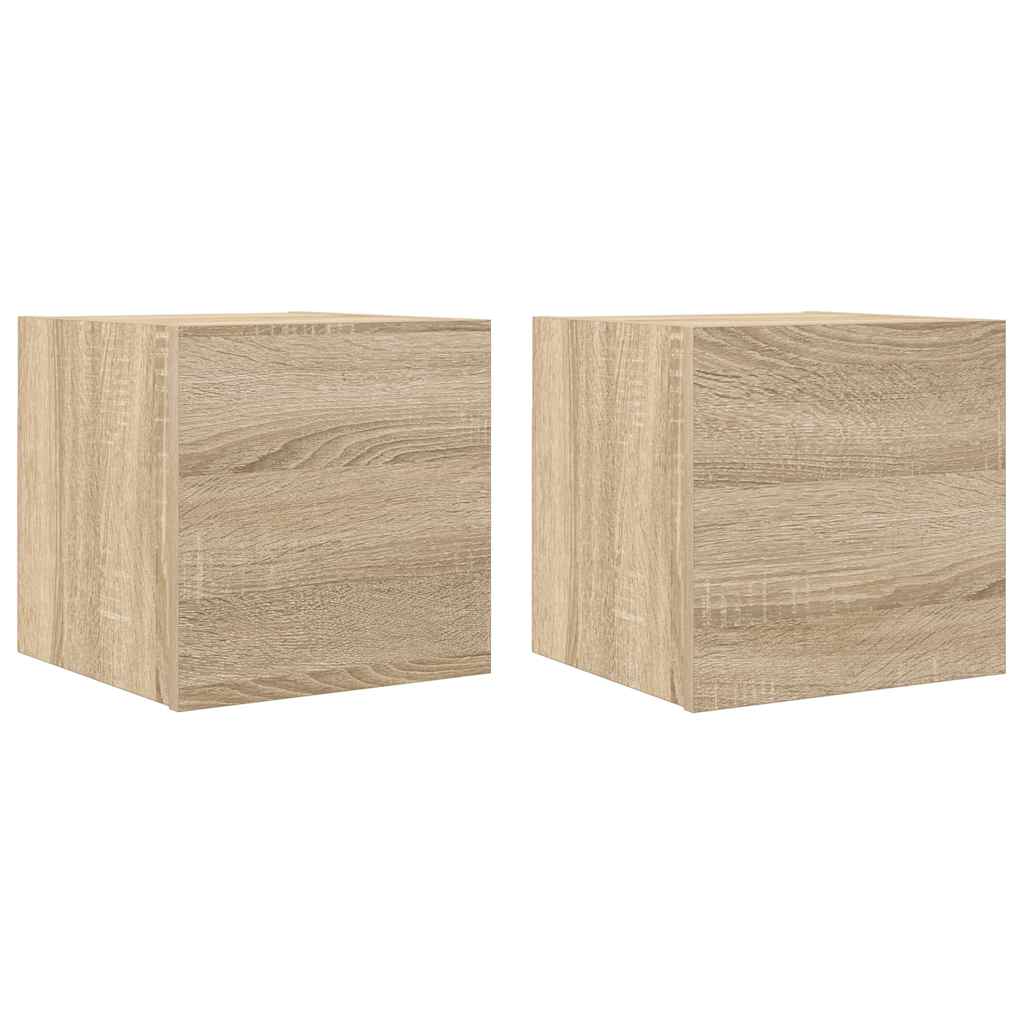 2 db sonoma tölgy falra szerelhető TV-szekrény 30,5x30x30 cm