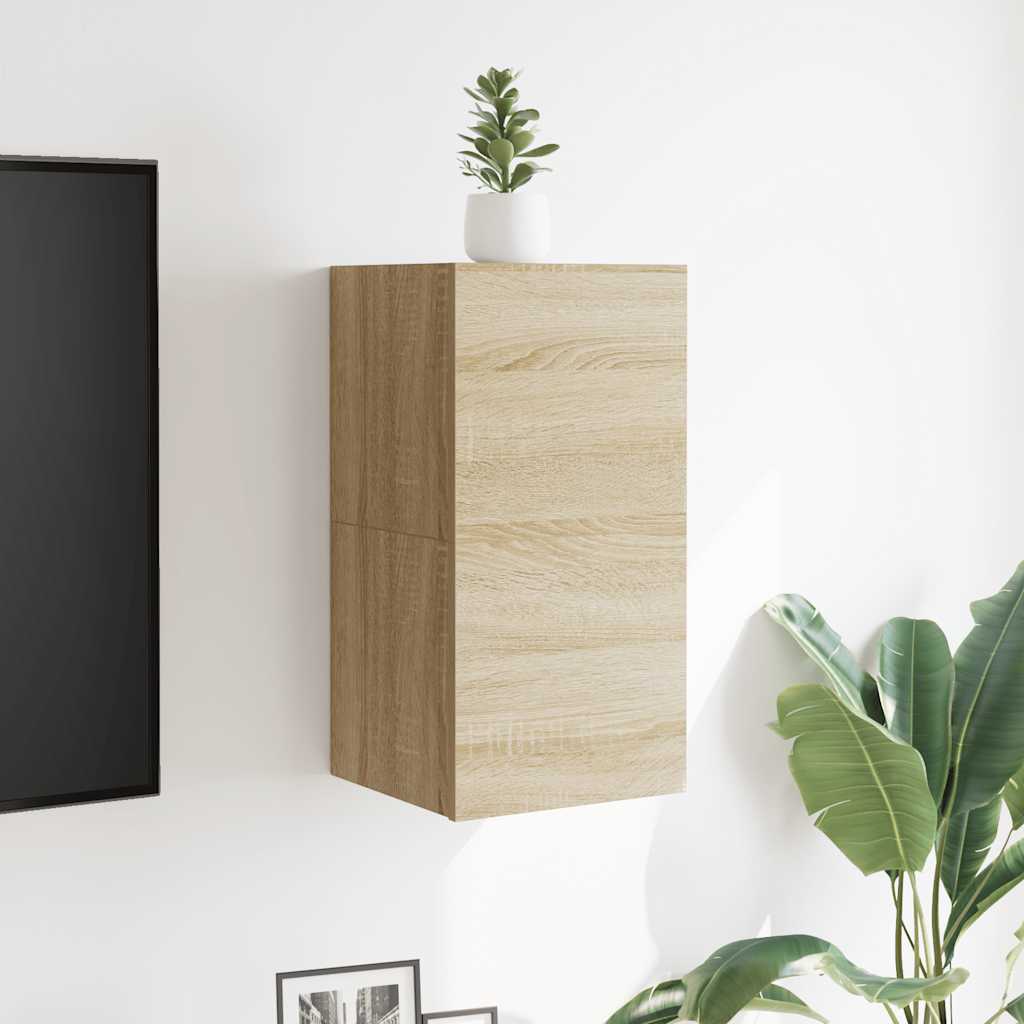 2 db sonoma tölgy falra szerelhető TV-szekrény 30,5x30x30 cm
