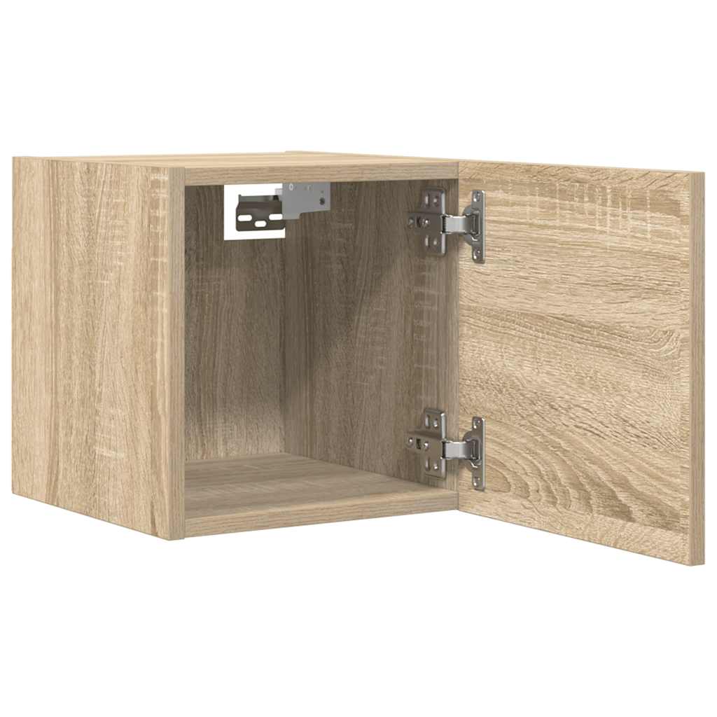 4 db sonoma tölgy falra szerelhető TV-szekrény 30,5x30x30 cm