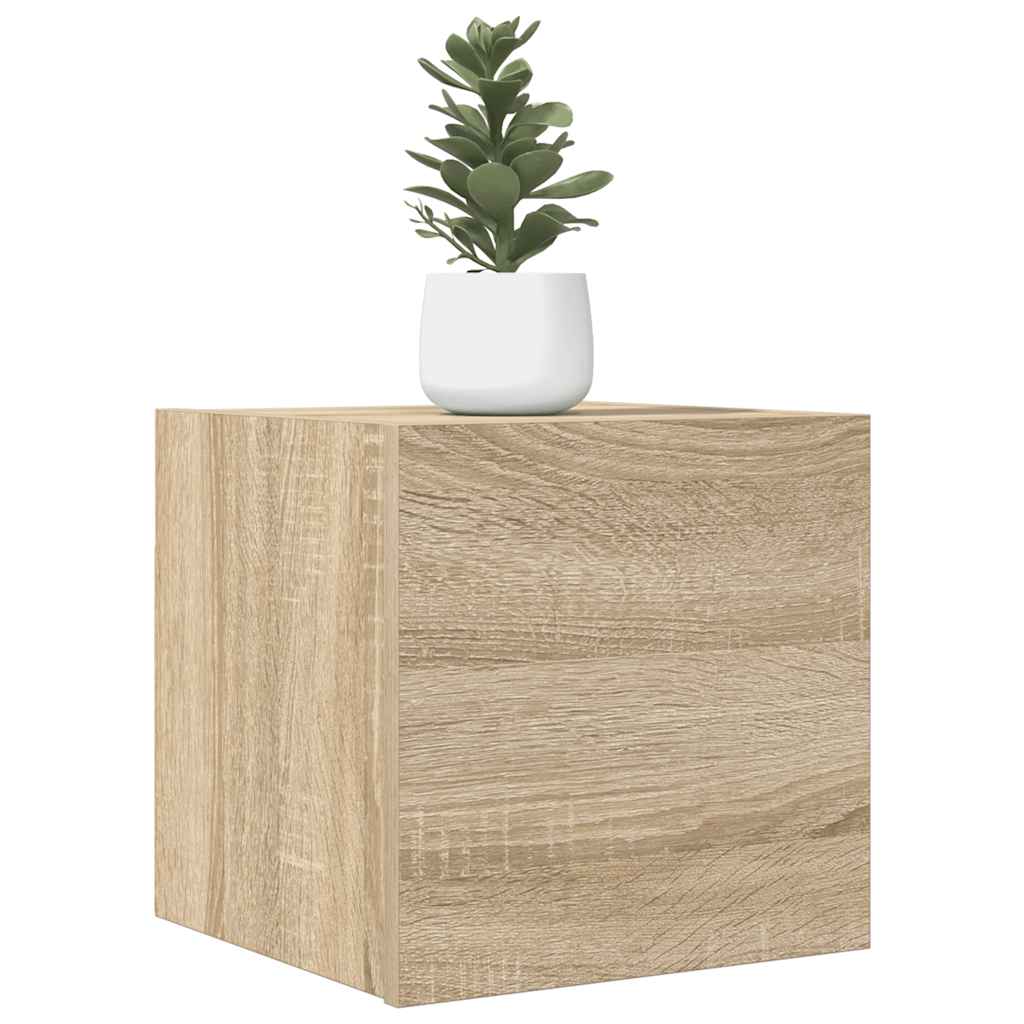 4 db sonoma tölgy falra szerelhető TV-szekrény 30,5x30x30 cm