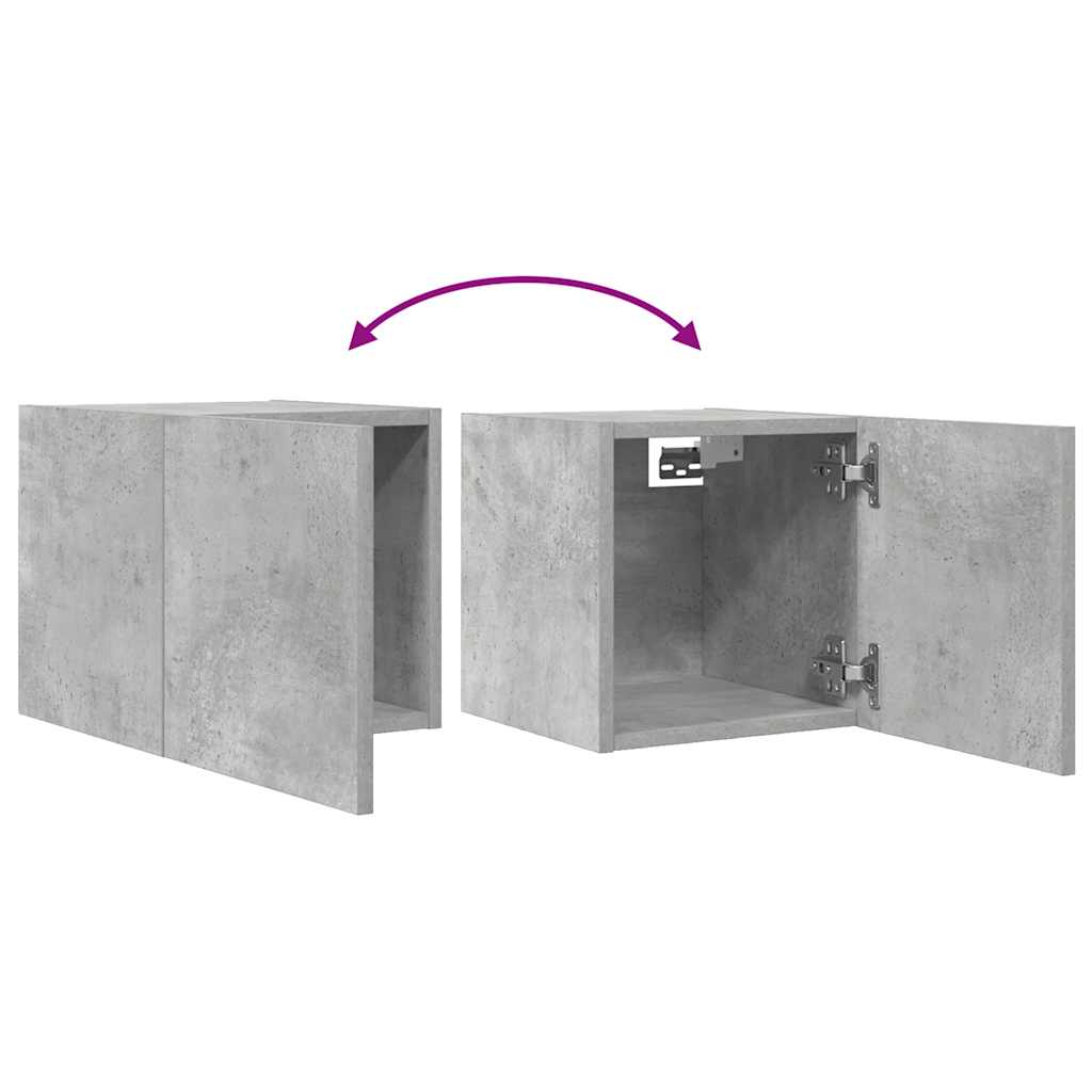 4 db betonszürke falra szerelhető TV-szekrény 30,5 x 30 x 30 cm