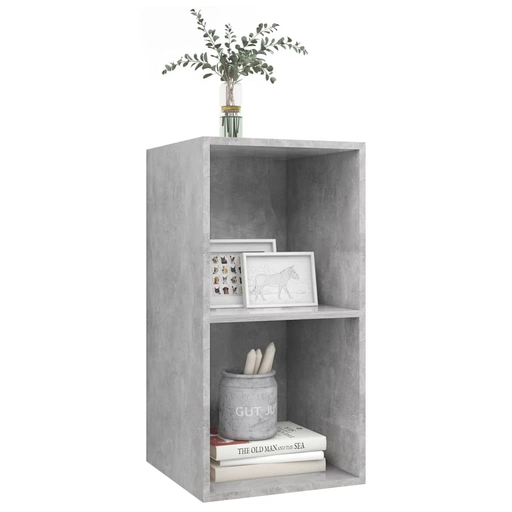 betonszürke szerelt fa falra szerelhető TV-szekrény 37x37x72 cm