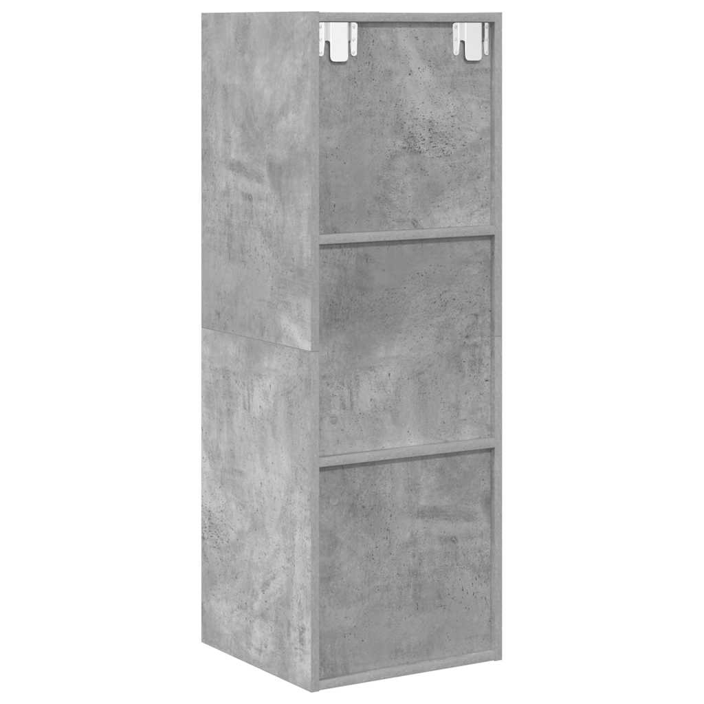 betonszürke szerelt fa falra szerelhető TV-szekrény 37x37x107cm
