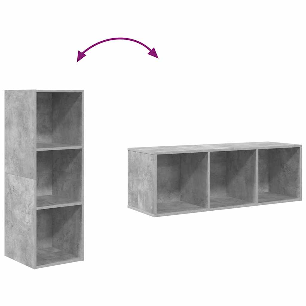 betonszürke szerelt fa falra szerelhető TV-szekrény 37x37x107cm