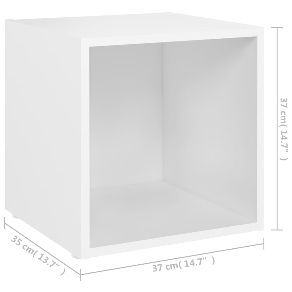 2 db fehér szerelt fa TV-szekrény 37 x 35 x 37 cm