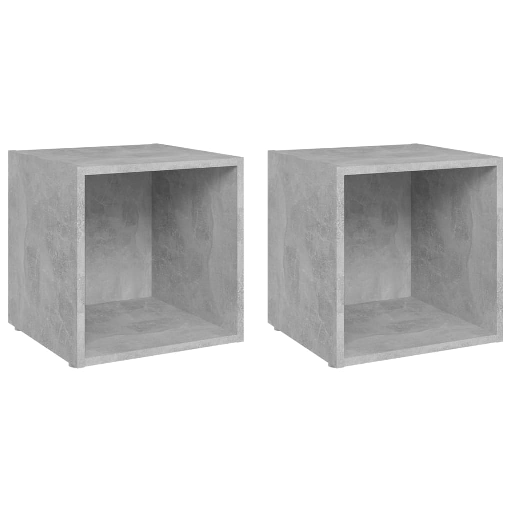 2 db betonszürke szerelt fa TV-szekrény 37 x 35 x 37 cm