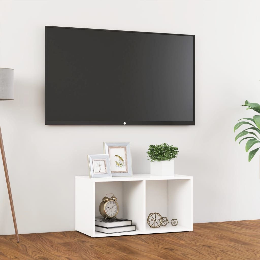 fehér szerelt fa TV-szekrény 72 x 35 x 36,5 cm