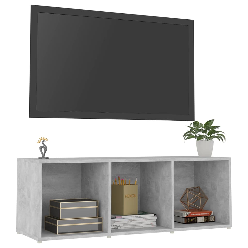 betonszürke szerelt fa TV-szekrény 107 x 35 x 37 cm