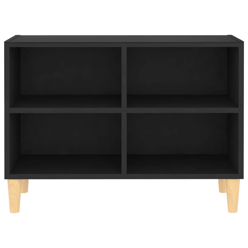 fekete TV-szekrény tömör falábakkal 69,5 x 30 x 50 cm